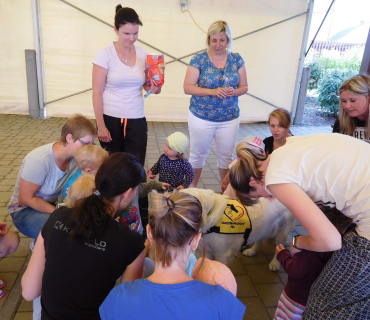 Dvoreček 6.6. 2017 - Návštěva canisterapeutického pejska