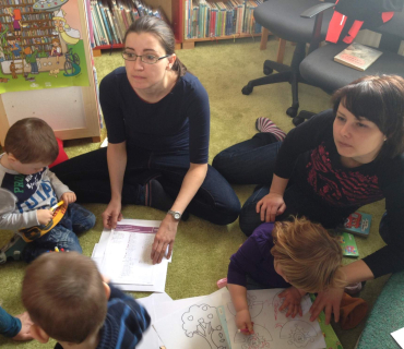 Dvoreček 29.3.2016 návštěva knihovny