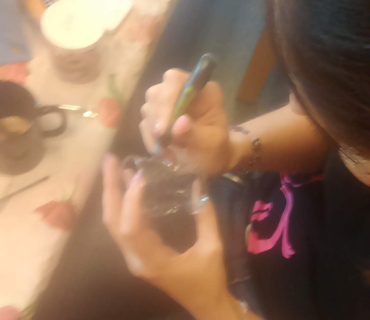 Dvoreček 20.10.2015 Kreslení na sklo