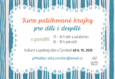 Kurz paličkované krajky 2025/2026